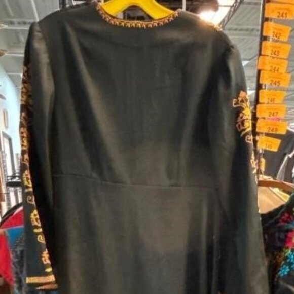 Black & Gold Embroidered Caftan Maxi Dress - Picture 2 of 5